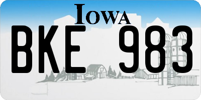 IA license plate BKE983