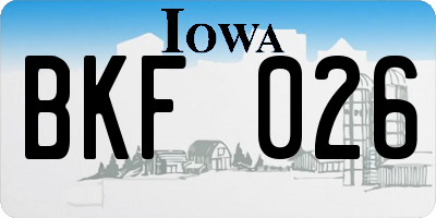 IA license plate BKF026