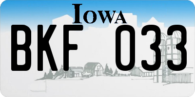 IA license plate BKF033
