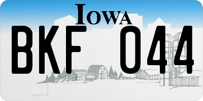 IA license plate BKF044