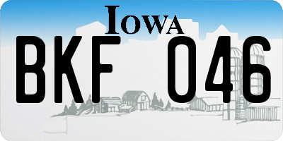 IA license plate BKF046