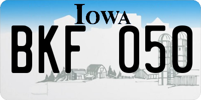 IA license plate BKF050