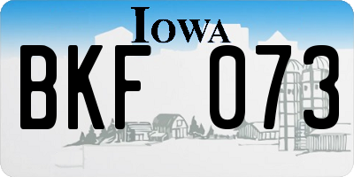 IA license plate BKF073