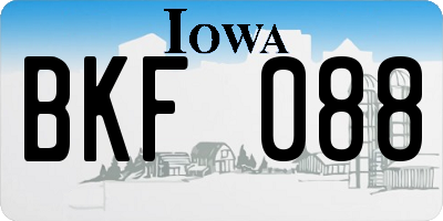 IA license plate BKF088