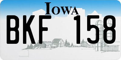 IA license plate BKF158