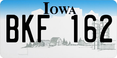 IA license plate BKF162