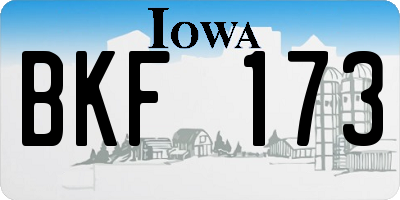 IA license plate BKF173