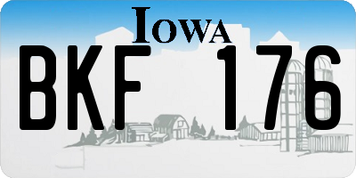 IA license plate BKF176