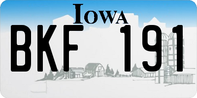IA license plate BKF191