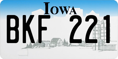 IA license plate BKF221