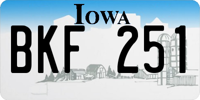 IA license plate BKF251