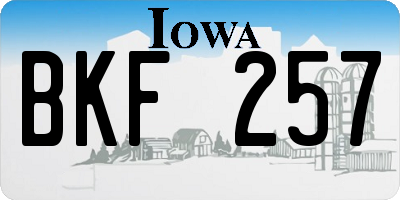 IA license plate BKF257