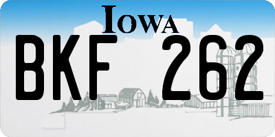 IA license plate BKF262
