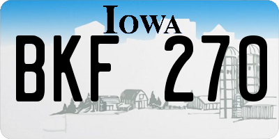 IA license plate BKF270