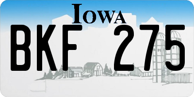 IA license plate BKF275