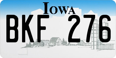 IA license plate BKF276