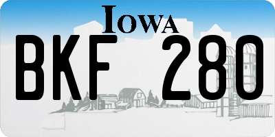 IA license plate BKF280