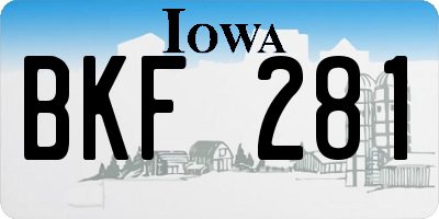 IA license plate BKF281