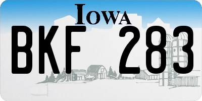 IA license plate BKF283