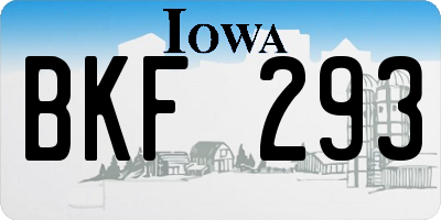 IA license plate BKF293