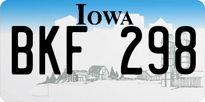 IA license plate BKF298