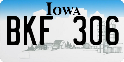 IA license plate BKF306