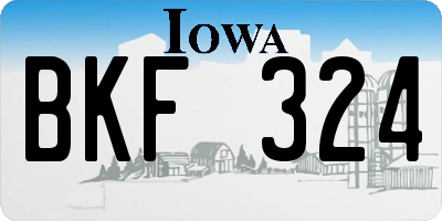 IA license plate BKF324