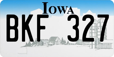 IA license plate BKF327