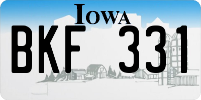 IA license plate BKF331