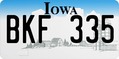 IA license plate BKF335