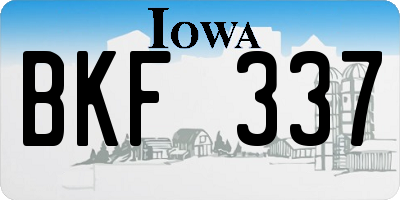 IA license plate BKF337