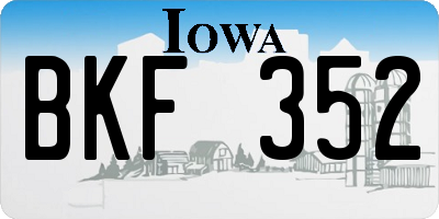 IA license plate BKF352