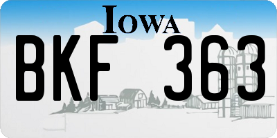 IA license plate BKF363