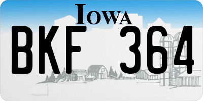 IA license plate BKF364