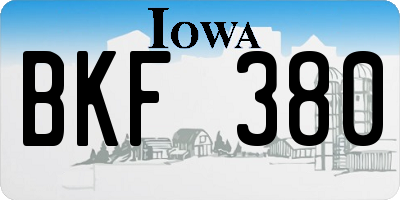 IA license plate BKF380
