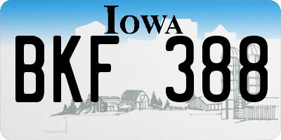 IA license plate BKF388