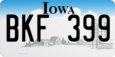 IA license plate BKF399