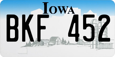 IA license plate BKF452