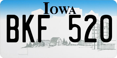 IA license plate BKF520