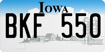 IA license plate BKF550