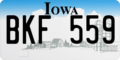 IA license plate BKF559