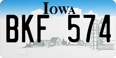 IA license plate BKF574