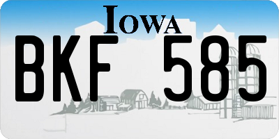 IA license plate BKF585