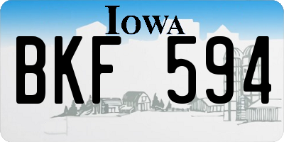 IA license plate BKF594