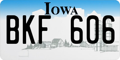 IA license plate BKF606