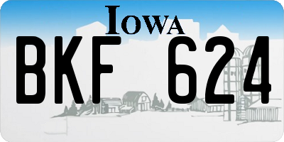 IA license plate BKF624