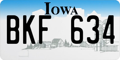 IA license plate BKF634