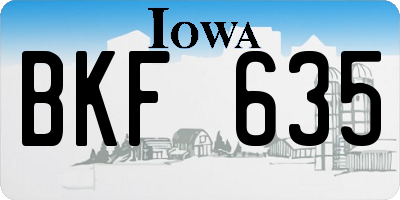 IA license plate BKF635