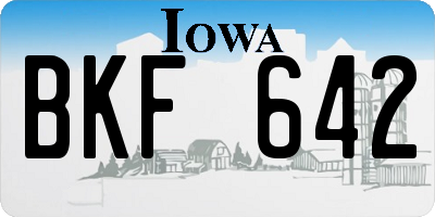 IA license plate BKF642