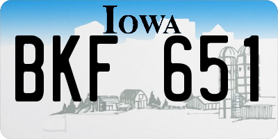IA license plate BKF651